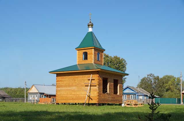 2024 В центре посёлка Первомайский строится деревянная часовня Селивановский район Владимирской области