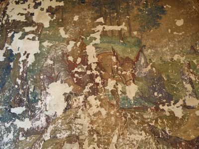 остатки росписей с библейским сюжетом с участием ослика